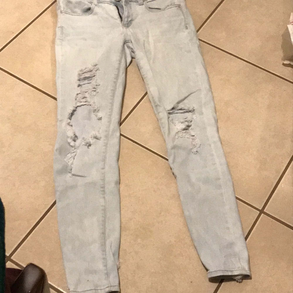 White washed ripped jeans